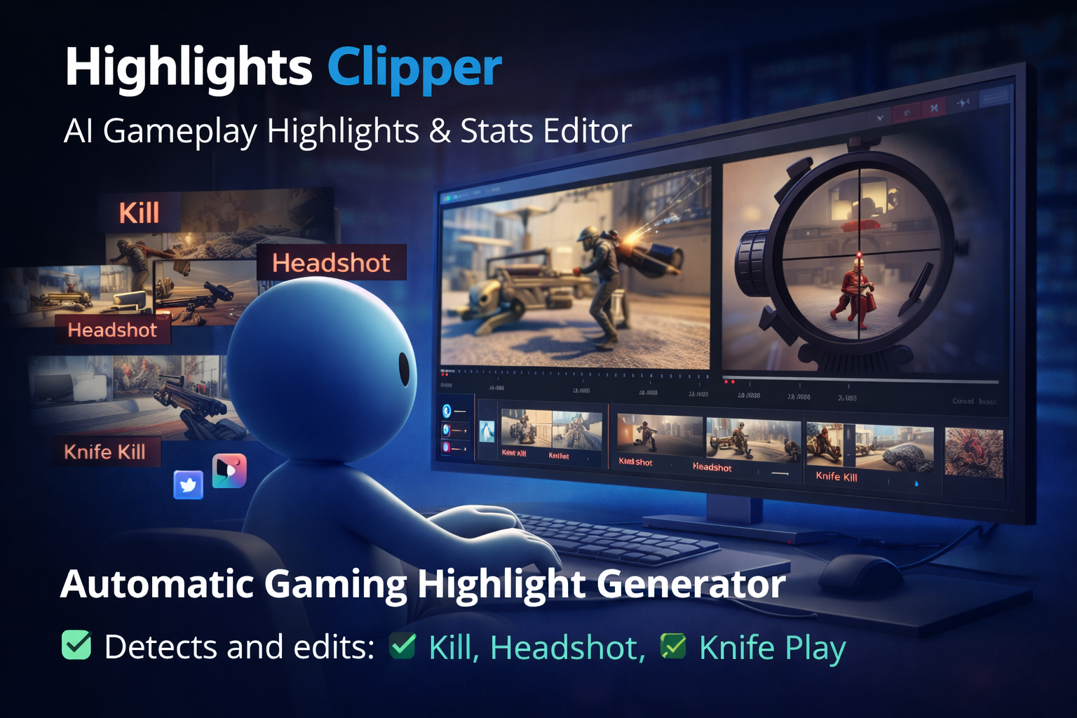 Highlights Clipper – AI Gameplay Video Highlights & Stats Editor